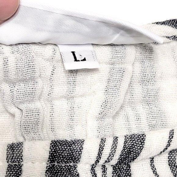 Bryn Walker Womens Boat Neck Shift Dress Size L Cotton Gauze Stripe 3/4 Sleeve - Picture 9 of 12